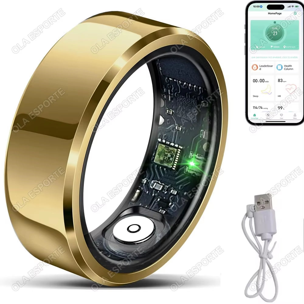 Revolutionary Health Smart Ring: Track Blood Pressure, Heart Rate & Sleep with IP68 Waterproofing and Multi-Sport Mode for Everyone!